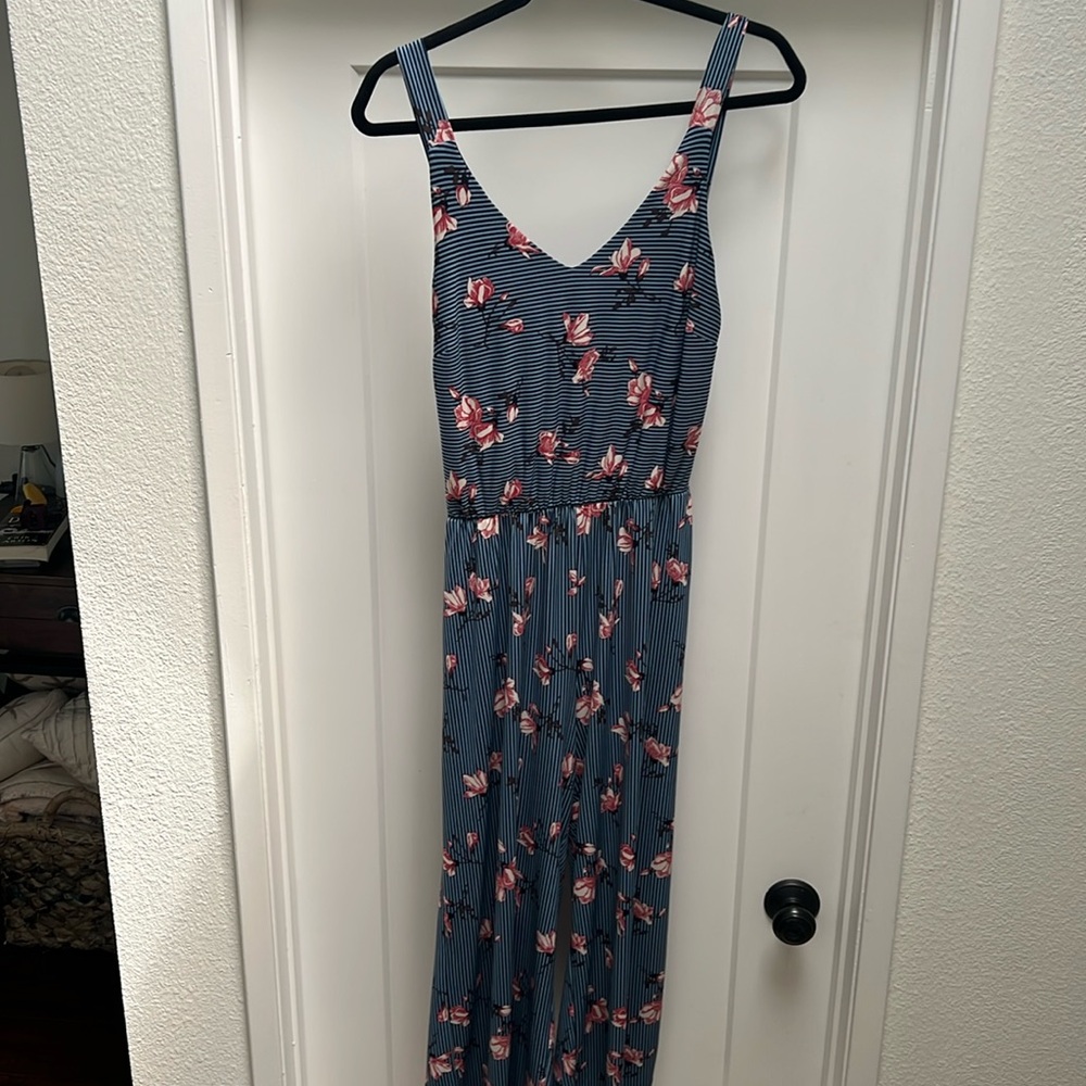 Kaileigh Blue Floral Jumpsuit